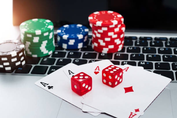 Dealer at live game show table in professional studio setting